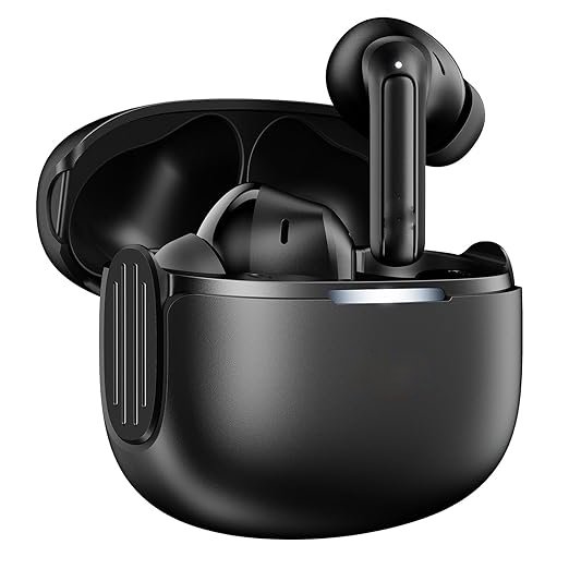 Black Airdopes 219, 4Mics ENx, 40H Battery, Best in Segment for Calling, TWS Ear Buds Wireless Earphones with mic