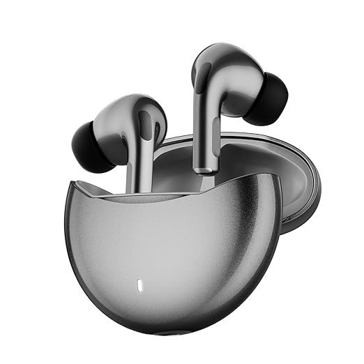 Black Aero TWS Earbuds Custom EQ, Wireless Bluetooth 5.4, Music & App Support, 50H Playtime, Fast Charging Case