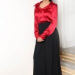 House Party Red Embellished Shirt