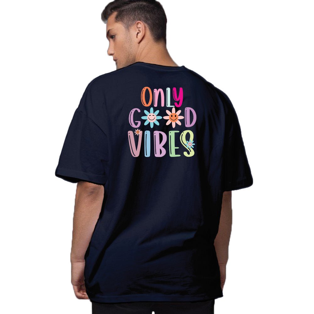 Oversized "Good Vibes" Graphic T-Shirt for Men
