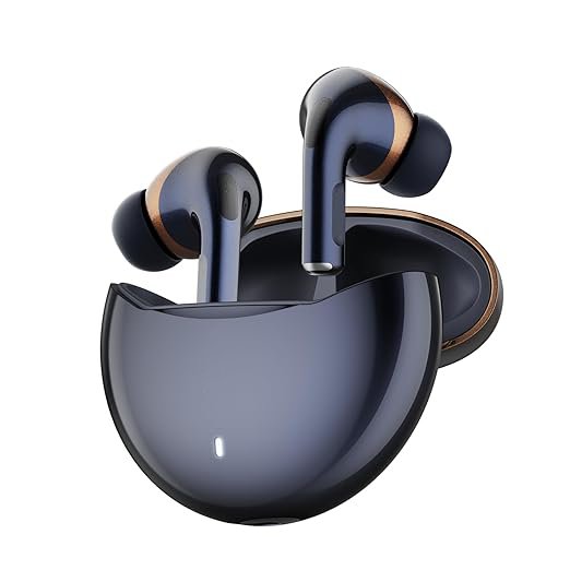 Blue Aero TWS Earbuds Custom EQ, Wireless Bluetooth 5.4, Music & App Support, 50H Playtime, Fast Charging Case