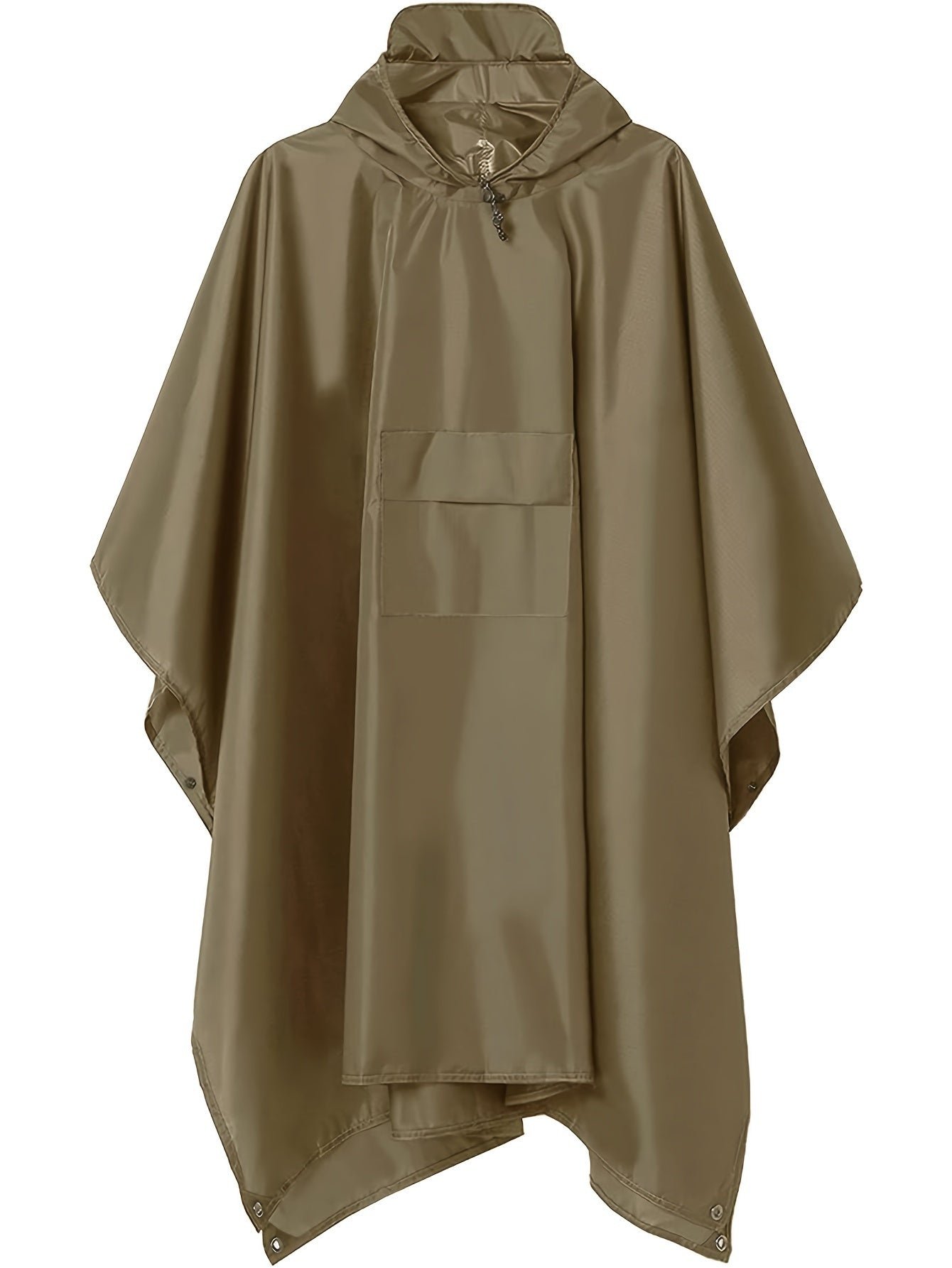 Brown Hooded Waterproof Rain Poncho for Men Outdoor Travel Rainwear