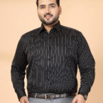 Plus Size Men Classic Striped Formal Shirt