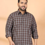 Plus Size Men Classic Checked Casual Shirt