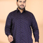 Plus Size Men Classic Printed Formal Shirt