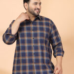 Plus Size Men Classic Tartan Checks Checked Casual Shirt