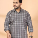 Plus Size Men Classic Checked Casual Shirt