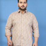Plus Size Men Classic Floral Printed Formal Shirt