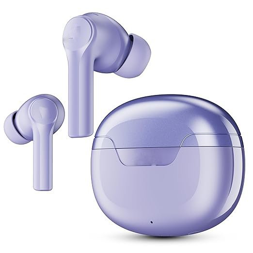 Purple Haze Airdopes 300, Cinematic Spatial Audio, 50HRS Battery, 4Mic AI ENx, Fast Charge, App Support, Low Latency