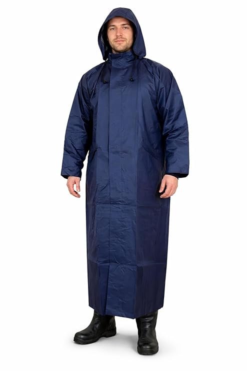 Premium Waterproof Long Hooded Raincoat for Men Outdoor Rain Wear