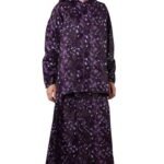 Women's Purple Waterproof Rain Skirt Jacket Stylish Outdoor Rainwear
