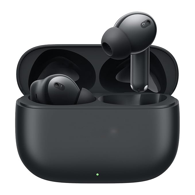 Vibrant Black Buds T310 True Wireless in-Ear Earbuds with 46dB Hybrid ANC, Spatial Audio