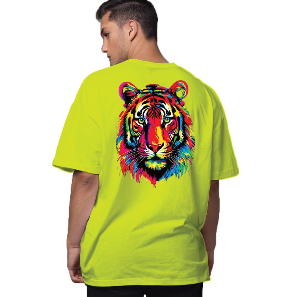 Tiger Print Drop Shoulder Oversized T-Shirt