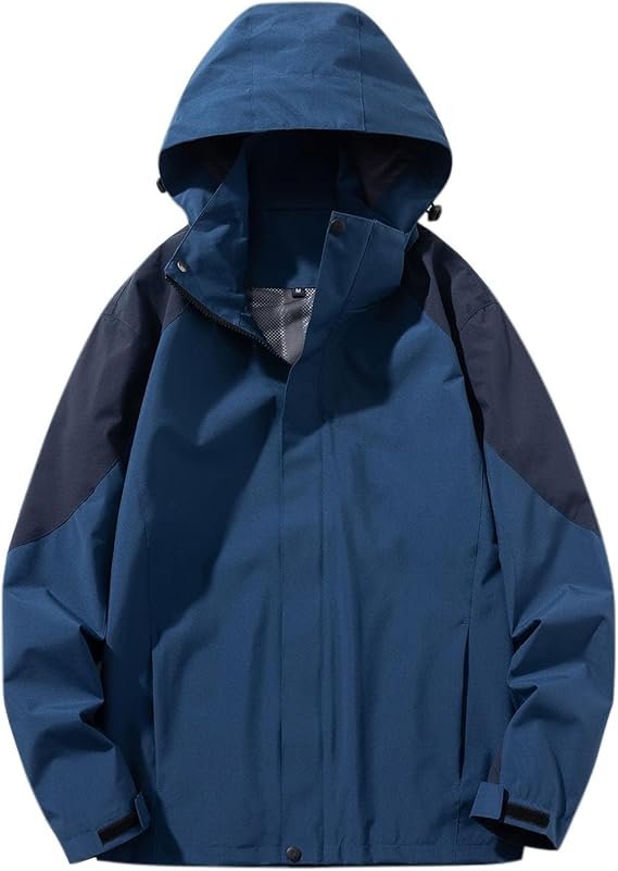 Navy Lightweight Waterproof Rain Shell Jacket for Men Travel and Outdoor Use