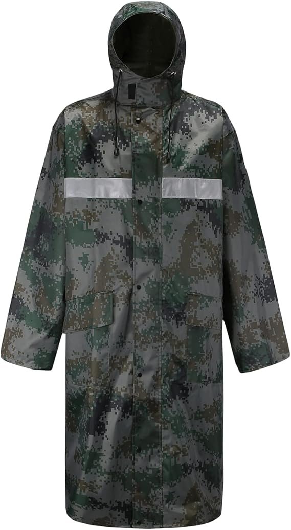 Men's Long Waterproof Hooded Raincoat for Snow and Storm Protection