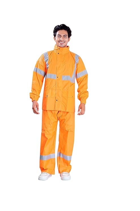 Breathable Waterproof Rain Suit for Men with Hooded Jacket and Pants