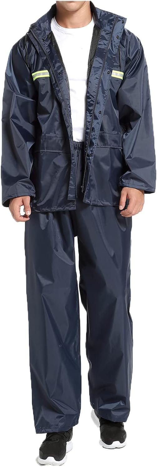 Men's Waterproof Workwear Rain Suit with Jacket and Pants for Outdoor Use