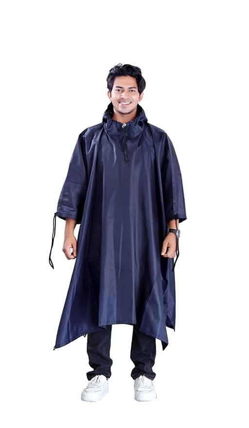 Waterproof Bike Rider Raincoat for Men with Adjustable Protective Hood