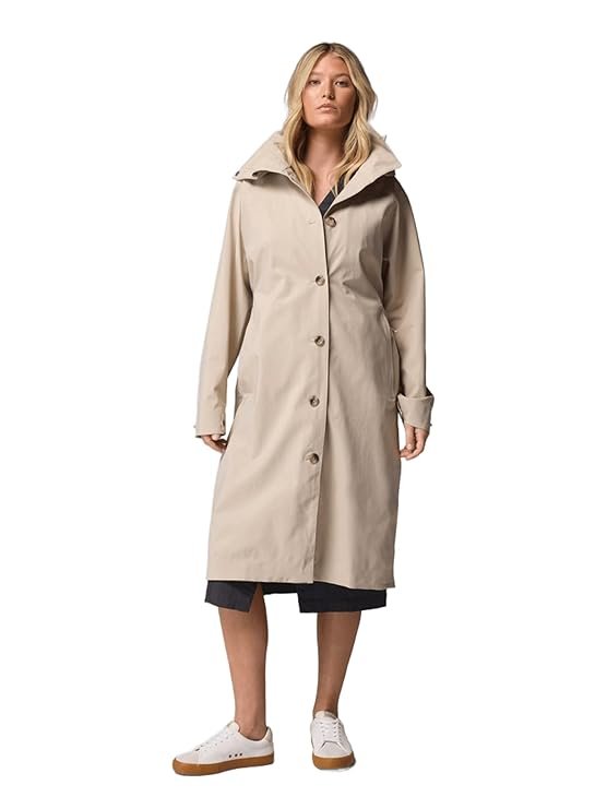Women's Omni Tech Waterproof Trench Rain Jacket Lightweight Outdoor Protection