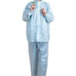 Women's Light Blue Waterproof Raincoat Lightweight Outdoor Protection