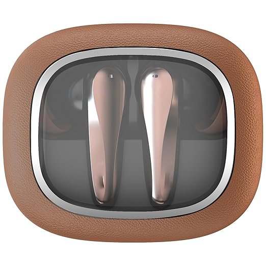 Crystal Dyno Leather Finish True Wireless in Ear Oak Brown Earbuds