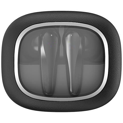 Crystal Dyno Leather Finish True Wireless in Ear Raven Black Earbuds
