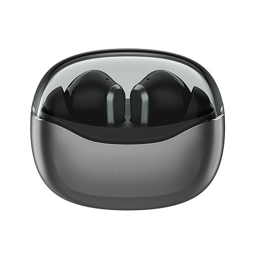 Graphite Black Buds VS601 in Ear Truly Wireless Earbuds with 50H of Playtime, Transparent Case Lid, Quad Mic ENC