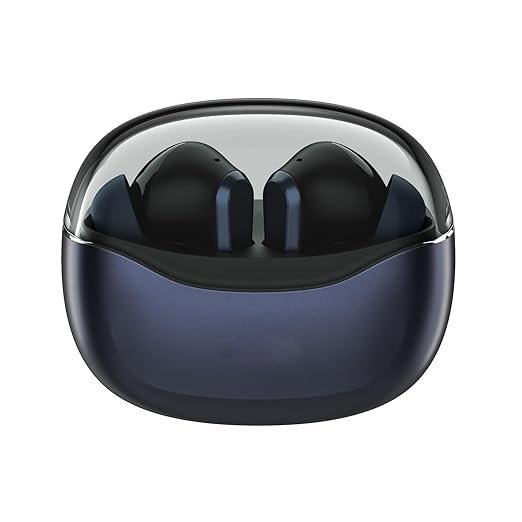 Cobalt Blue Buds VS601 in Ear Truly Wireless Earbuds with 50H of Playtime, Transparent Case Lid, Quad Mic ENC