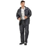 Grey Nylon Waterproof Hooded Raincoat for Men Lightweight Rainwear