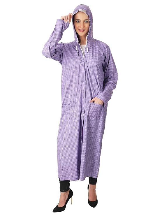 Women's Trendy Purple Waterproof Raincoat Lightweight Comfortable Rainwear