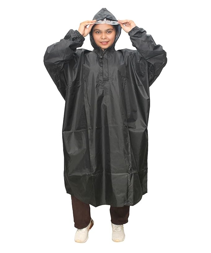Women's Plus Size Waterproof Rain Poncho Lightweight Reusable Rainwear