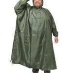 Green Reusable Unisex Plus Size Rain Poncho for Outdoor Rain Protection