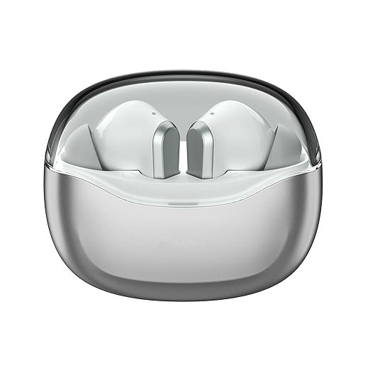 Silver Grey Buds VS601 in Ear Truly Wireless Earbuds with 50H of Playtime, Transparent Case Lid, Quad Mic ENC