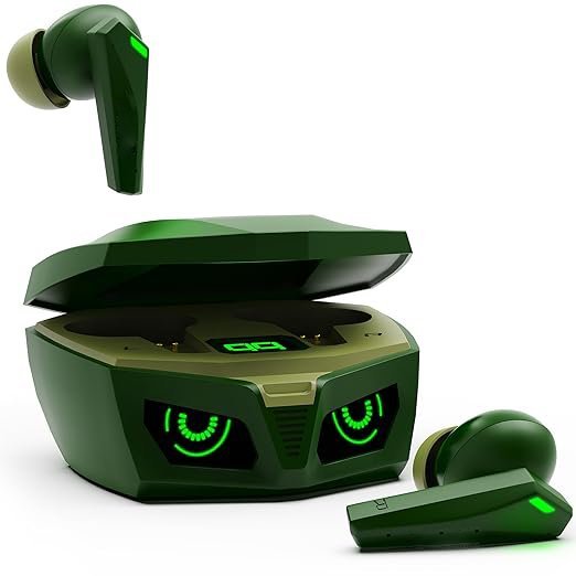 Green X1 Plus True Wireless Earbuds, 10mm Driver, Deep Bass, 70 Hours Battery, Fast Charging, Quad ENC, 40ms Low Latency Gaming Mode