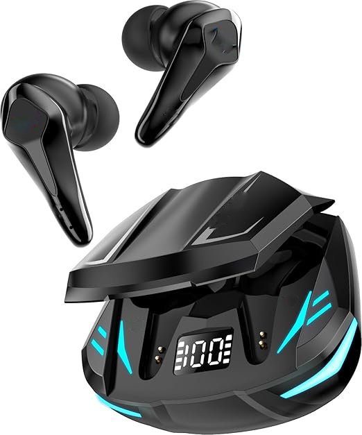 Black Predator Xo3 Gaming Earbuds with 35MS Low Latency, 13MM Drivers & 50H Playtime Bluetooth