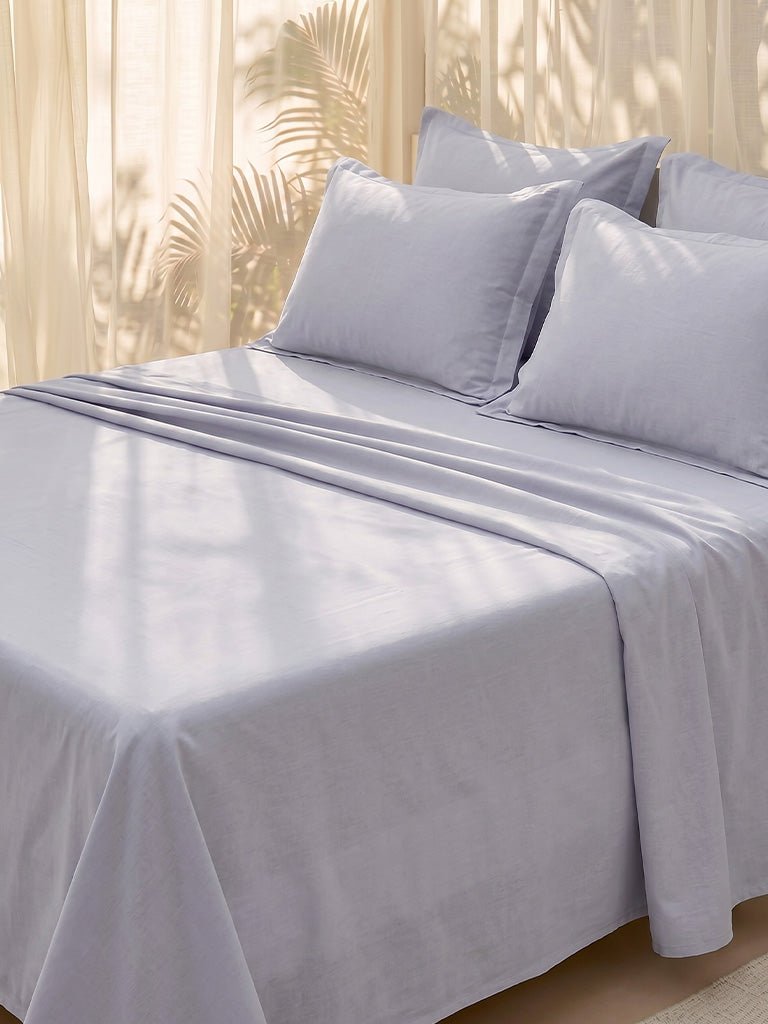 Fast Wear White Solid King Bed Sheet Set
