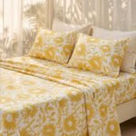 Fast Wear Yellow Sunflower Pattern King Bed Sheet Set