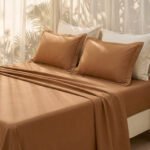 Fast Wear Brown Solid King Bed Sheet Set