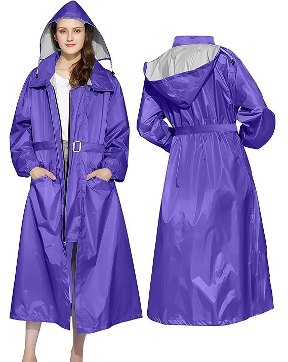 Women's Purple Waterproof Raincoat Stylish Waterproof Outdoor Wear