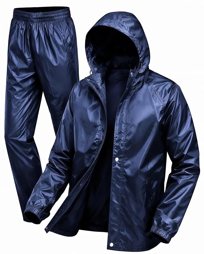 Lightweight Breathable Waterproof Rain Suit for Men with Pant Set