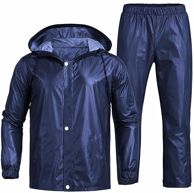 Waterproof Breathable Raincoat and Pant Set for Men All Season Wear