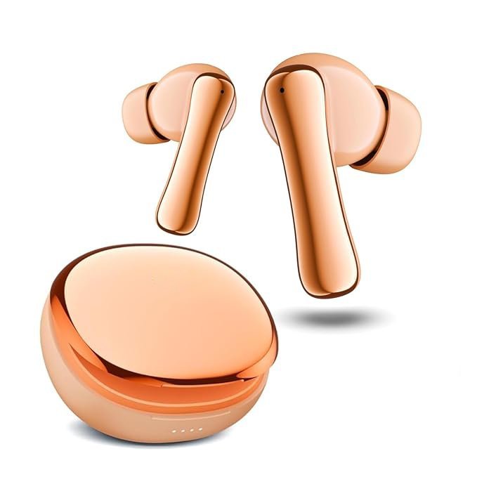 Honey Peach SuperPods Harmony TWS Earbuds with 35dB Quad-mic ANC, Spatial Audio & 3D Soundstage, 65 Hours Playtime