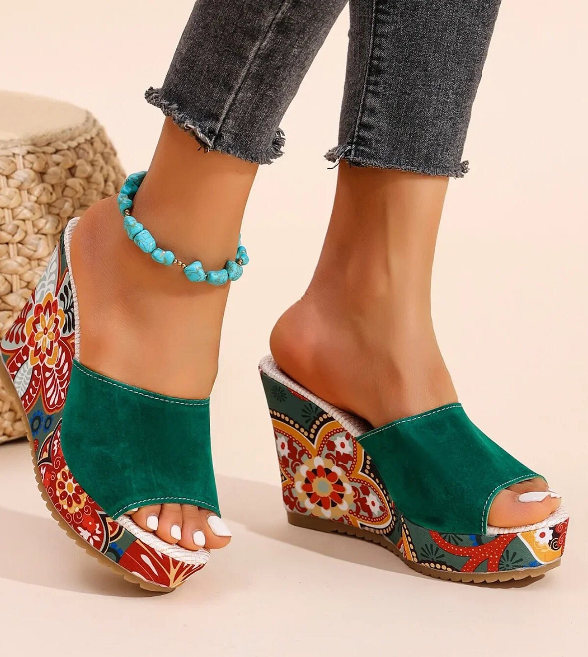 Boheme Velvet Wedge Sandal