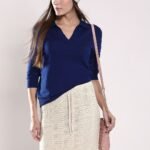 Dark Blue Flat Knit Polo