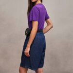 Crew Neck Cotton T-Shirt - Purple
