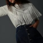 White Fringe Detail T-Shirt