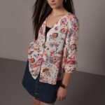 Fast Wear White Printed Viscose Shirt