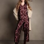 Red Printed Straight Fit Pants