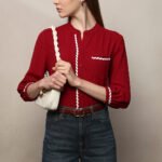 Mandarin Collar Cotton Shirt