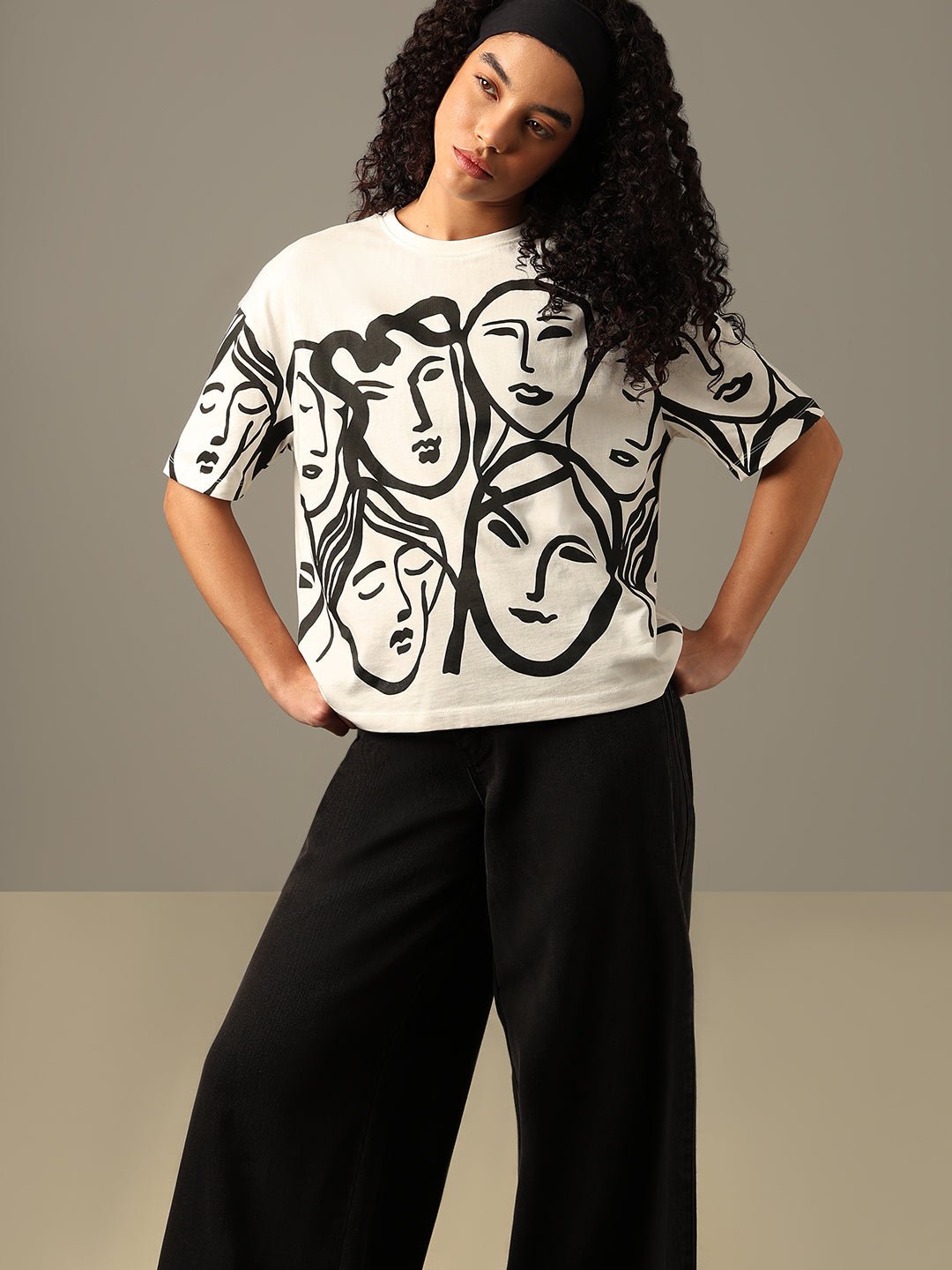 Abstract Print Cotton T-shirt